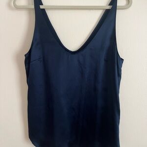 Reformation Navy Silk V-Neck Camisole NWT